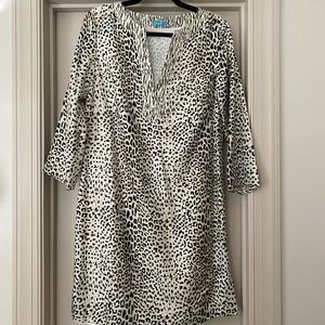 J. McLaughlin Medium Silk Animal Print Sleeve Dress